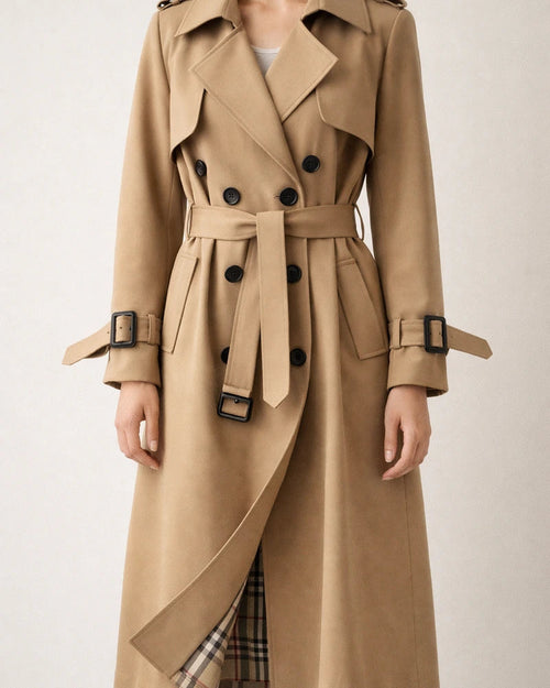 Women's Trench Coat Long Solid Color Patchwork Coat Black Blue Camel Beige Daily Fall Single Breasted Regular Fit S M L XL XXL 3XL | JRSEE:b9b932d0-8887-4c2b-864d-3f9b5f08a68a
