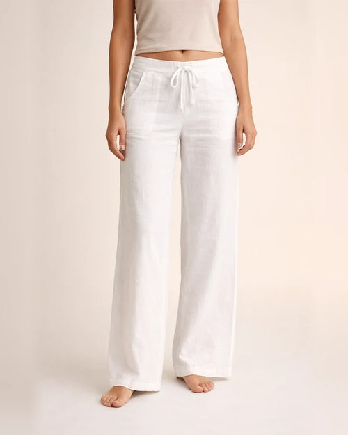 Women's Wide Leg Pants Trousers Black Dark Blue Brown Mid Waist Boho Yoga Work Casual Full Length Breathable Plain S M L XL XXL / Loose Fit | JRSEE:7180ea2f-f483-4784-9523-f752a30385d1