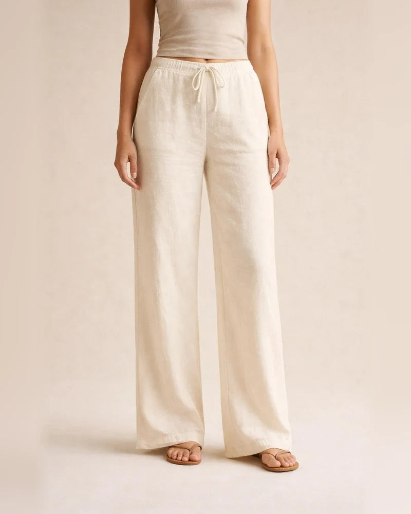 Women's Wide Leg Pants Trousers Black Dark Blue Brown Mid Waist Boho Yoga Work Casual Full Length Breathable Plain S M L XL XXL / Loose Fit | JRSEE:89a00a16-10a2-4d4f-8781-dcf66be8a06a