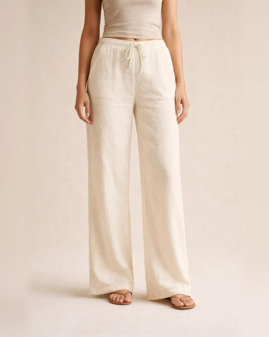 Women's Wide Leg Pants Trousers Black Dark Blue Brown Mid Waist Boho Yoga Work Casual Full Length Breathable Plain S M L XL XXL / Loose Fit | JRSEE:89a00a16-10a2-4d4f-8781-dcf66be8a06a