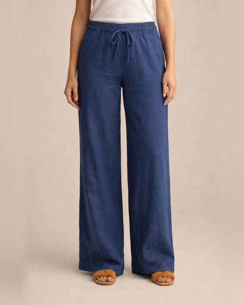 Women's Wide Leg Pants Trousers Black Dark Blue Brown Mid Waist Boho Yoga Work Casual Full Length Breathable Plain S M L XL XXL / Loose Fit | JRSEE:4489fdc6-f80e-4f80-86c2-256f2f3c36f0