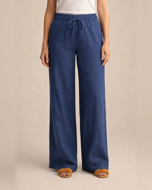 Women's Wide Leg Pants Trousers Black Dark Blue Brown Mid Waist Boho Yoga Work Casual Full Length Breathable Plain S M L XL XXL / Loose Fit | JRSEE:4489fdc6-f80e-4f80-86c2-256f2f3c36f0