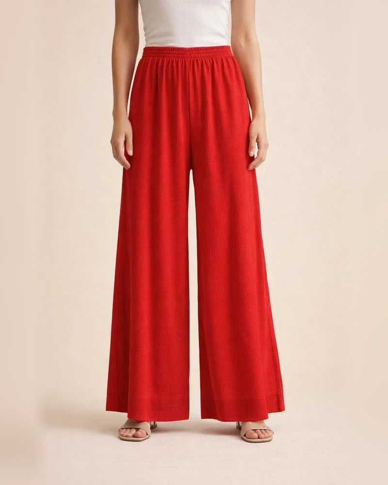 Women's Wide Leg Pants Trousers Palazzo Pants Linen Black White Red Fashion Casual Daily Wide Leg Full Length Comfort Solid Colored M L XL 2XL | JRSEE:48843e02-ac2c-4793-a7dd-bec3244dbaee