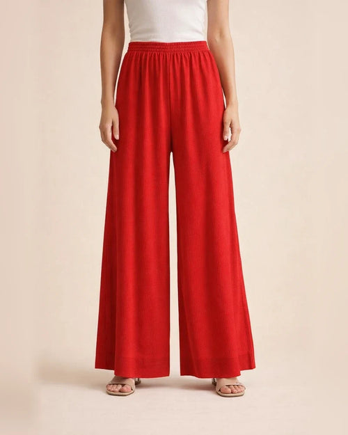 Women's Wide Leg Pants Trousers Palazzo Pants Linen Black White Red Fashion Casual Daily Wide Leg Full Length Comfort Solid Colored M L XL 2XL | JRSEE:48843e02-ac2c-4793-a7dd-bec3244dbaee
