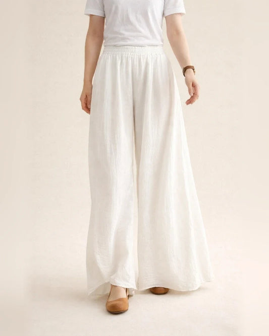 Women's Wide Leg Pants Trousers Palazzo Pants Linen Black White Red Fashion Casual Daily Wide Leg Full Length Comfort Solid Colored M L XL 2XL | JRSEE:a437c21d-2547-4626-8256-70b43ad67145