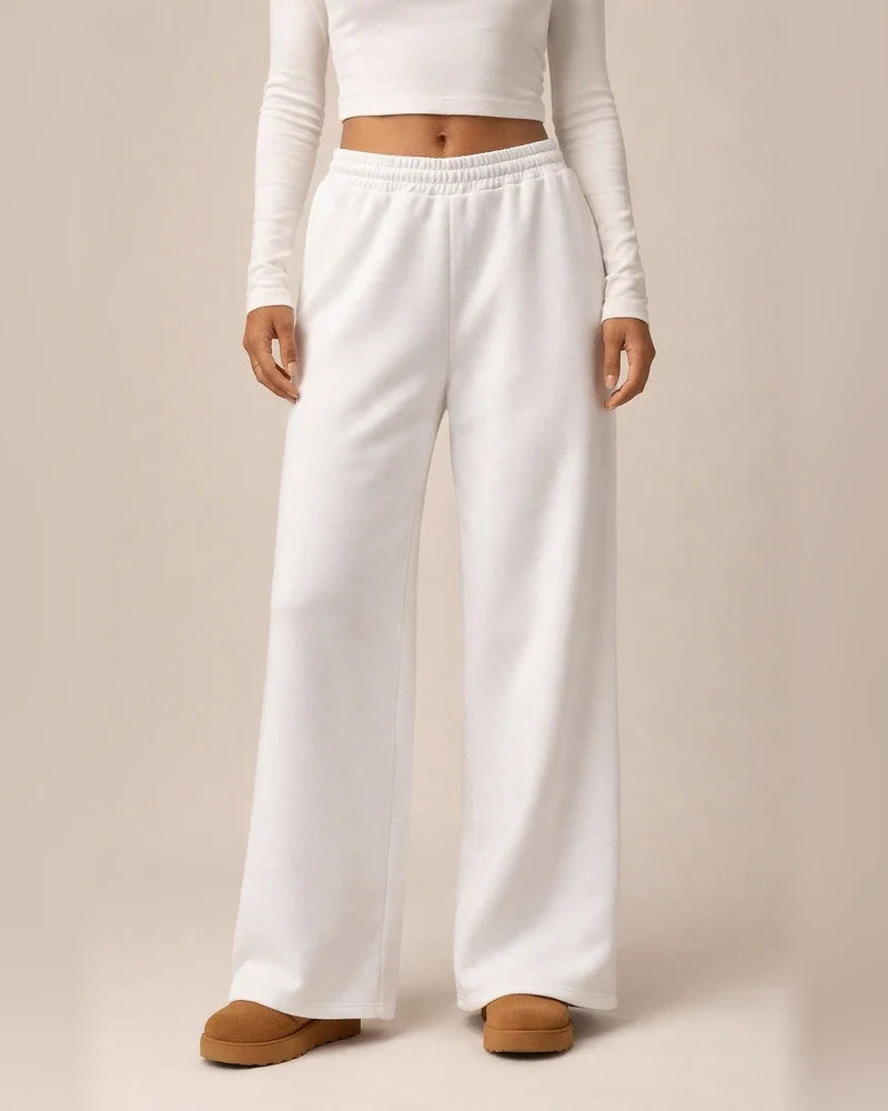 Women's Winter Elastic Waist Fleece-Lined Loose Wide-Leg Athletic Casual Solid Color Long Pants | JRSEE:7764f83b-a2c0-4a29-b02a-7b698d7f7fc6