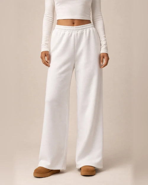 Women's Winter Elastic Waist Fleece-Lined Loose Wide-Leg Athletic Casual Solid Color Long Pants | JRSEE:7764f83b-a2c0-4a29-b02a-7b698d7f7fc6