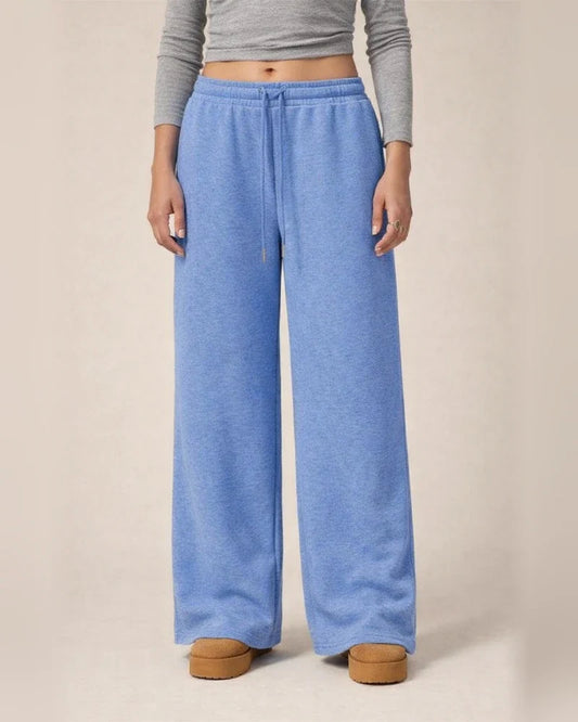 Women's Winter Elastic Waist Fleece-Lined Loose Wide-Leg Athletic Casual Solid Color Long Pants | JRSEE:6017efe2-8ff7-44be-8d40-049963396848