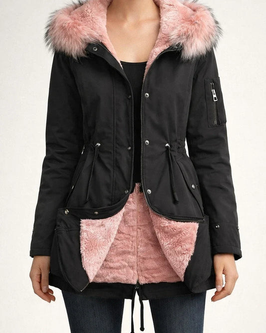 Women's Winter Jacket Coat Parka Hoodie Jacket Street Casual Daily Winter Fall Long Coat Regular Fit Thermal Warm Windproof Warm Casual Jacket Long Sleeve Full Zip Fleece Lined Black Pink Army Green | JRSEE:63b82c4a-42ad-4ac1-bdb1-5147af9f7a87