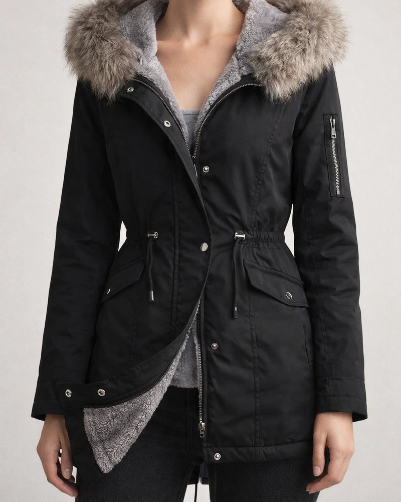 Women's Winter Jacket Coat Parka Hoodie Jacket Street Casual Daily Winter Fall Long Coat Regular Fit Thermal Warm Windproof Warm Casual Jacket Long Sleeve Full Zip Fleece Lined Black Pink Army Green | JRSEE:aa16891a-06ea-40d9-bca2-6e9b06e3f2e6