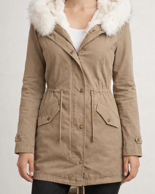 Women's Winter Jacket Parka Hoodie Jacket Outdoor Street Daily Winter Fall Long Coat Regular Fit Windproof Warm Streetwear Casual Jacket Long Sleeve Color Block Fur Trim Pocket Pink Army Green Khaki | JRSEE:ab7d4b06-695f-4b73-87aa-972f3e22f385