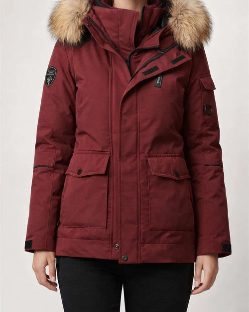 Women's Winter Jacket Puffer Jacket Hoodie Jacket Street Daily Holiday Winter Fall Regular Coat Regular Fit Windproof Warm Casual Jacket Long Sleeve Solid Color with Pockets Creamy-white Red Wine | JRSEE:75d7f048-b474-445b-afc2-bfab408ef802