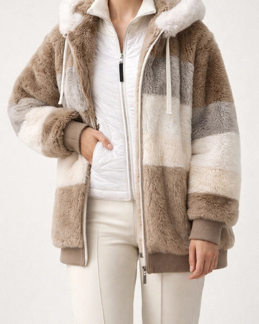 Women's Zip Hoodie Sweatshirt Pullover Sherpa Fleece Teddy Zip Up Green Blue Purple Color Block Loose Fit Street Hoodie Long Sleeve Fleece S M L XL 2XL 3XL / Fleece lined | JRSEE:b556afe4-670a-4dba-b026-1ace8da05039