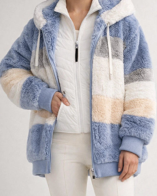 Women's Zip Hoodie Sweatshirt Pullover Sherpa Fleece Teddy Zip Up Green Blue Purple Color Block Loose Fit Street Hoodie Long Sleeve Fleece S M L XL 2XL 3XL / Fleece lined | JRSEE:25994032-ff7c-43a7-b7dc-2b1132617c99