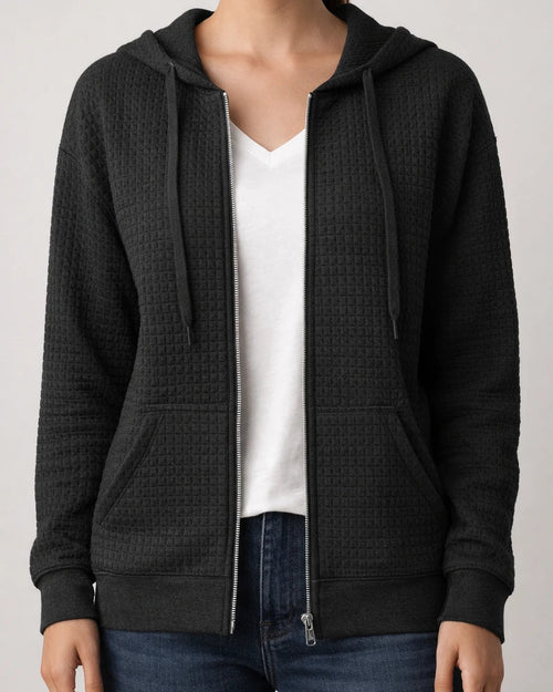 Women's Zipper Hooded Cardigan Long-sleeved Sweater Long-sleeved Jacket | JRSEE:b46a1a2a-227b-4e99-9811-ddd09c695422