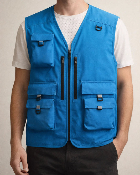 Workwear Vest Men's Outdoor Multi-pocket Undershirt Solid Color V-neck Vest Jacket | JRSEE:3c439d35-5bba-4717-9021-a50b424e5076